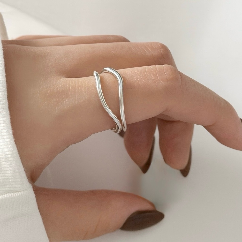 S925 Elegant Silver Wave Ring